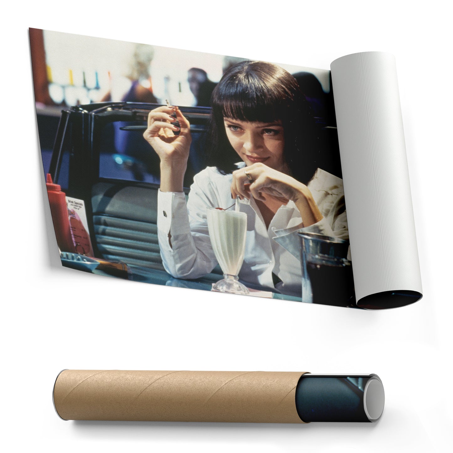 Pulp Fiction Canvas – Uma Thurman Mia Wallace Milkshake Movie Wall Art