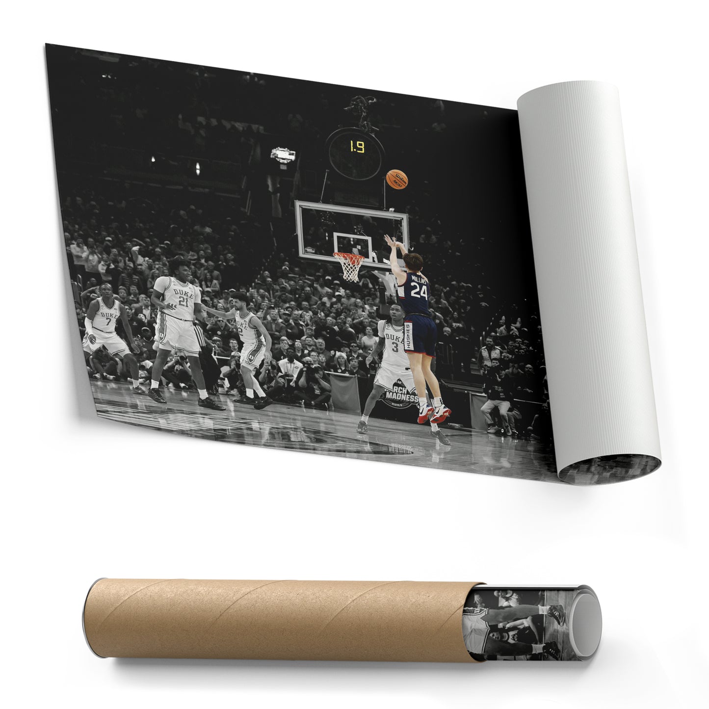 Braylon Mullins Buzzer Beater Canvas – Huskies vs Duke UConn Wall Art Decor