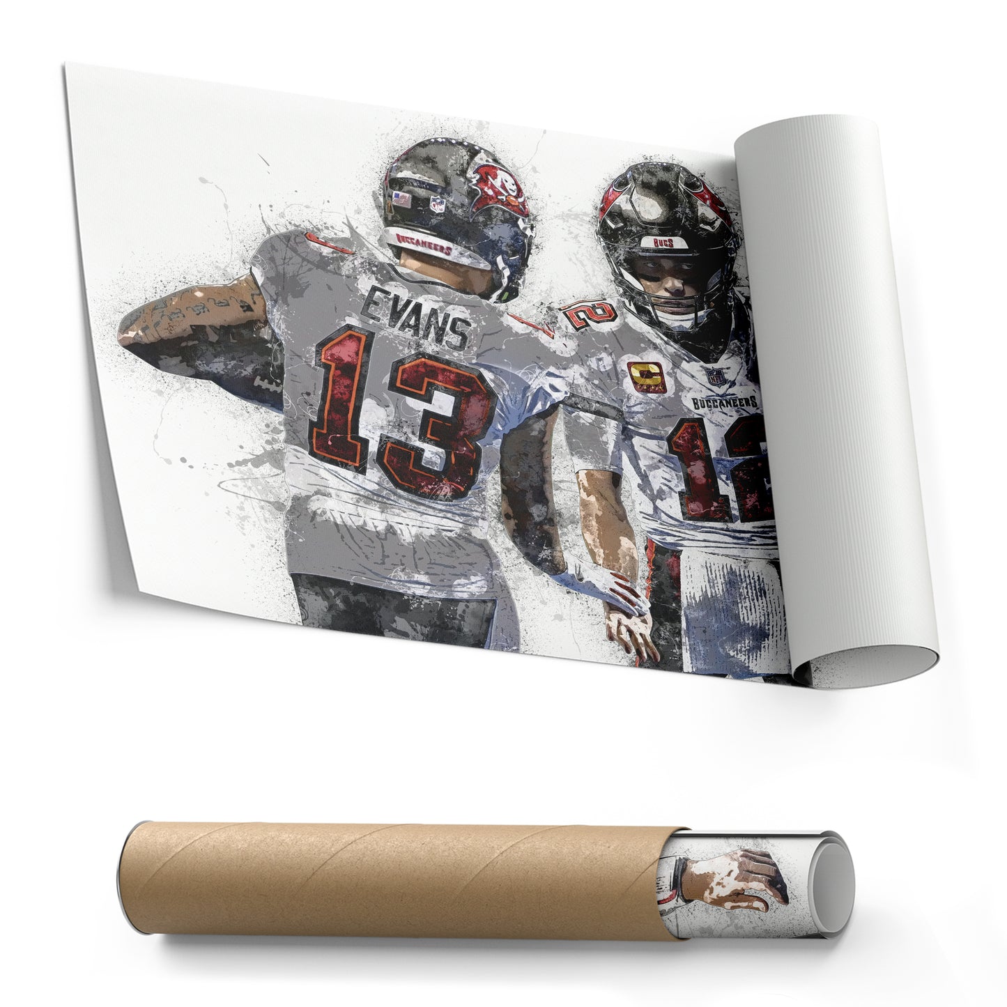 Mike Evans & Tom Brady Canvas Art – Tampa Bay Buccaneers Wall Decor