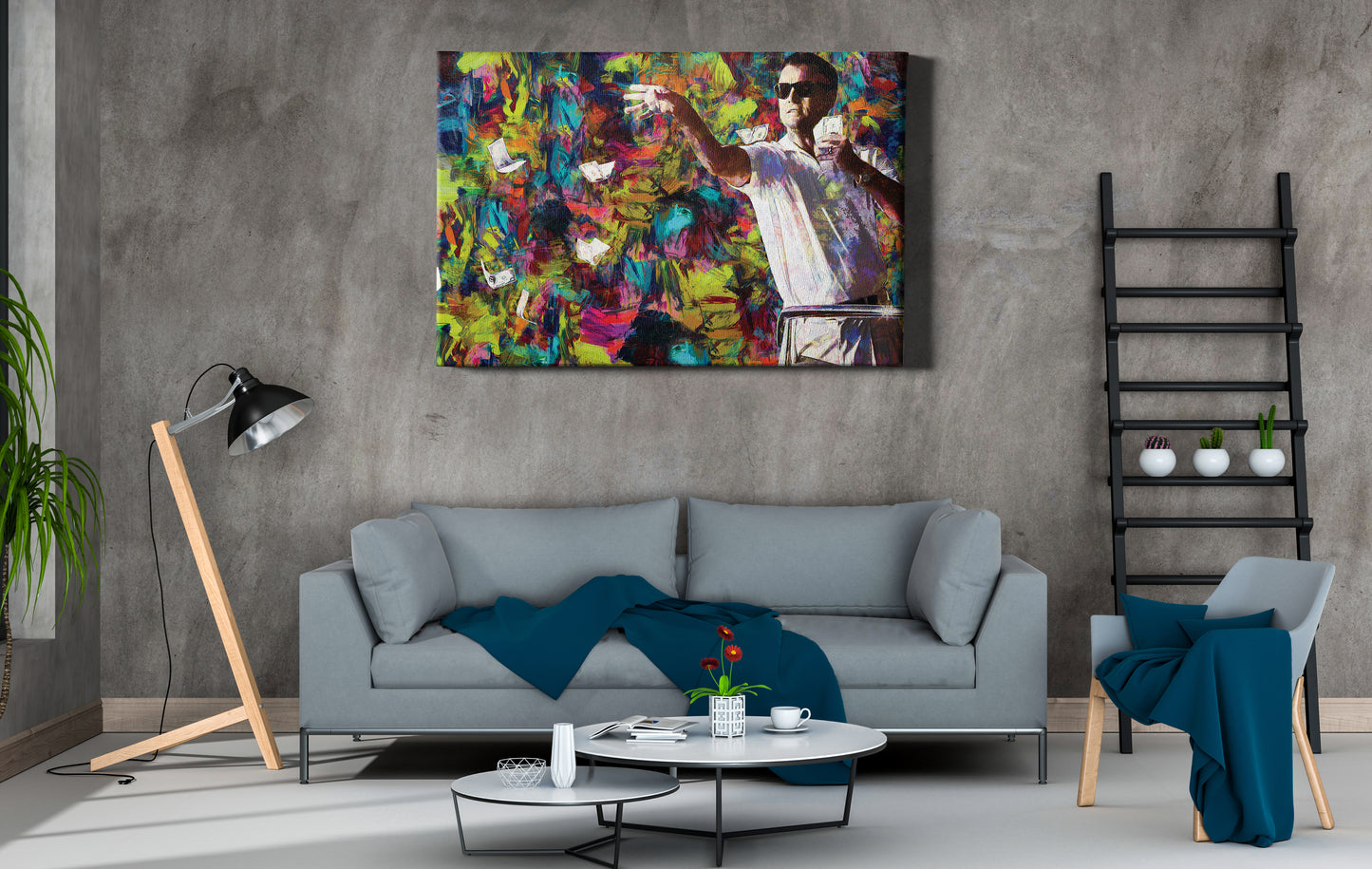 The Wolf of Wall Street 'throwing money' Poster Leonardo Di Caprio Movie Painting Hand Made Posters Canvas Print Wall Art Home Decor