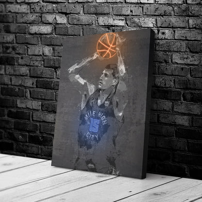 Nikola Jokic Poster Graffiti Neon Denver Nuggets NBA Hand Made Poster Canvas Print Kids Wall Art Man Cave Gift Home Decor