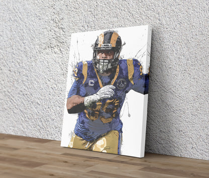Aaron Donald Poster Los Angeles Rams Painting Football Hand Made Posters Canvas Print Kids Wall Art Home Man Cave Gift Decor