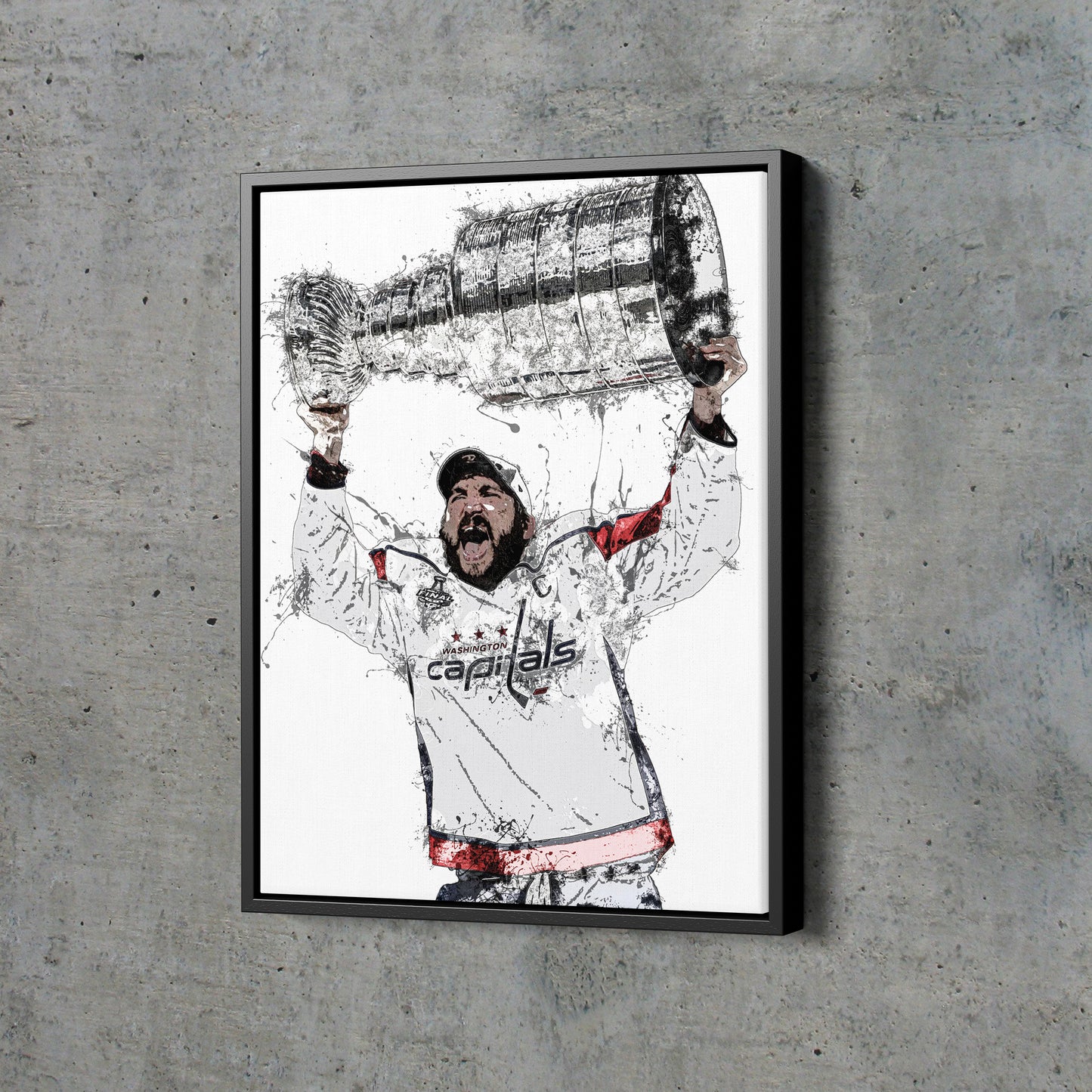 Alexander Ovechkin Poster Stanley Cup Washington Capitals Ice hockey Hand Made Posters Canvas Print Kids Wall Art Man Cave Gift Home Decor