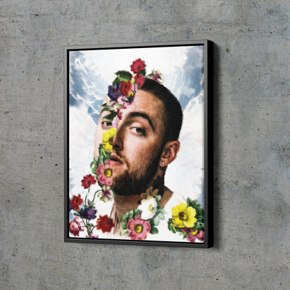 Mac Miller Floral Poster Painting Rapper Singer Hand Made Posters Canvas Print Wall Art Home Decor