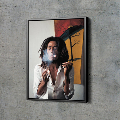 Bob Marley Poster Singer Smoking Hand Made Poster Canvas Print Wall Art Home Decor