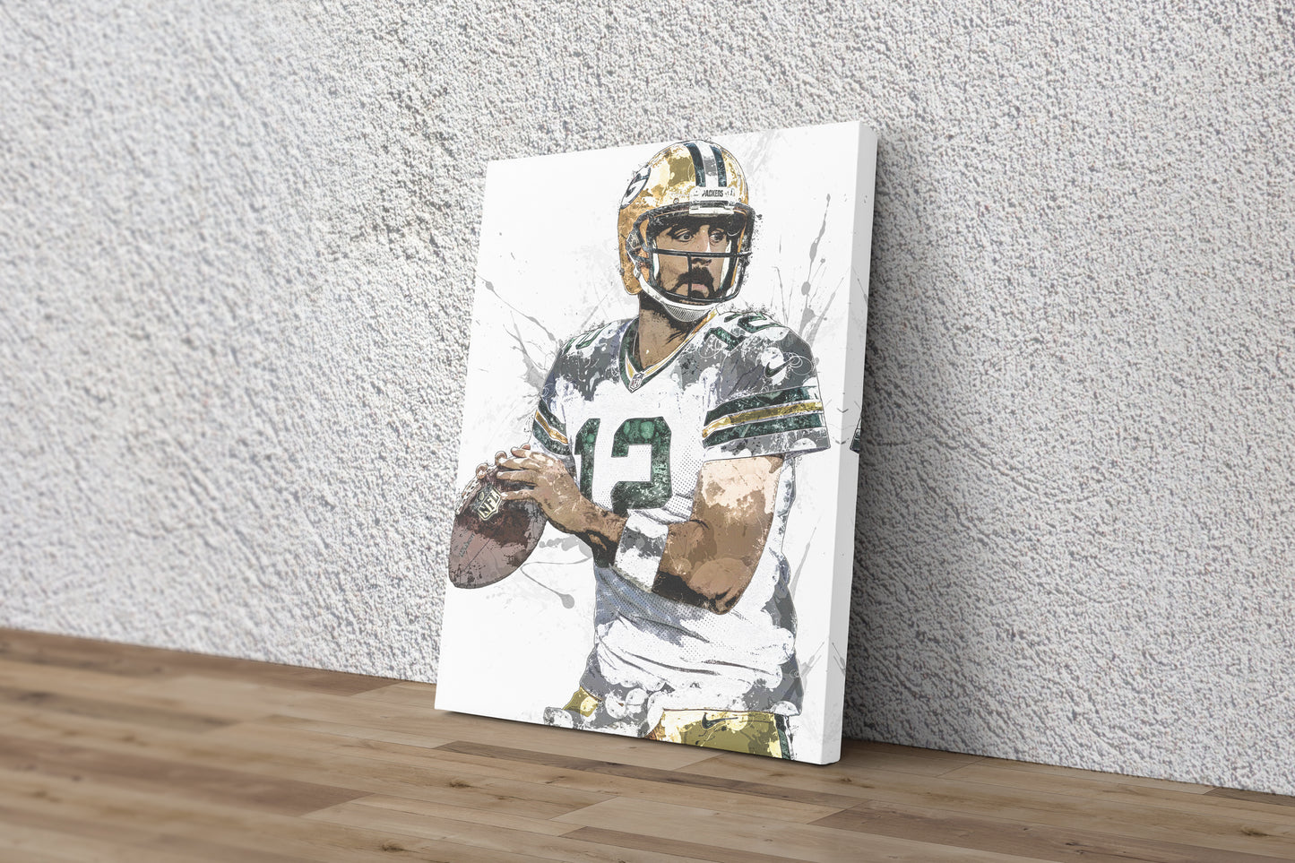 Aaron Rodgers Art Poster Green Bay Packers  Football Hand Made Posters Canvas Print Kids Wall Art Man Cave Gift Home Decor