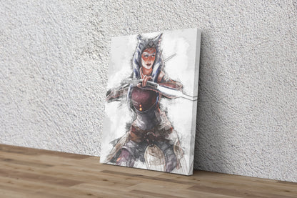 Ahsoka Tano Poster Star Wars Painting Hand Made Posters Canvas Print Kids Wall Art Man Cave Gift Home Decor