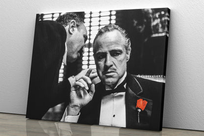 The Godfather Poster Black and White Don Vito Corleone  Hand Made Posters Canvas Print Wall Art Home Decor