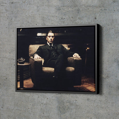 The Godfather Poster Michael Corleone Al Pacino Movie Hand Made Posters Canvas Print Wall Art Home Decor