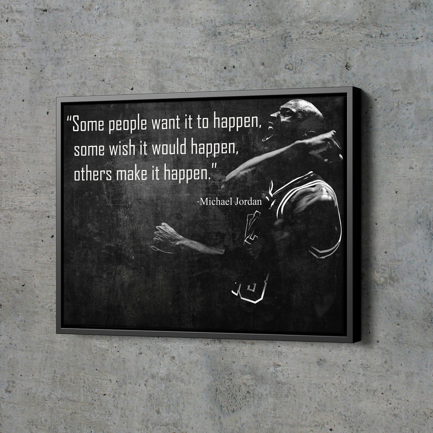 Michael Jordan Quote Poster Black and White Chicago Bulls Basketball Hand Made Posters Canvas Framed Print Wall Art Man Cave Gift Home Decor