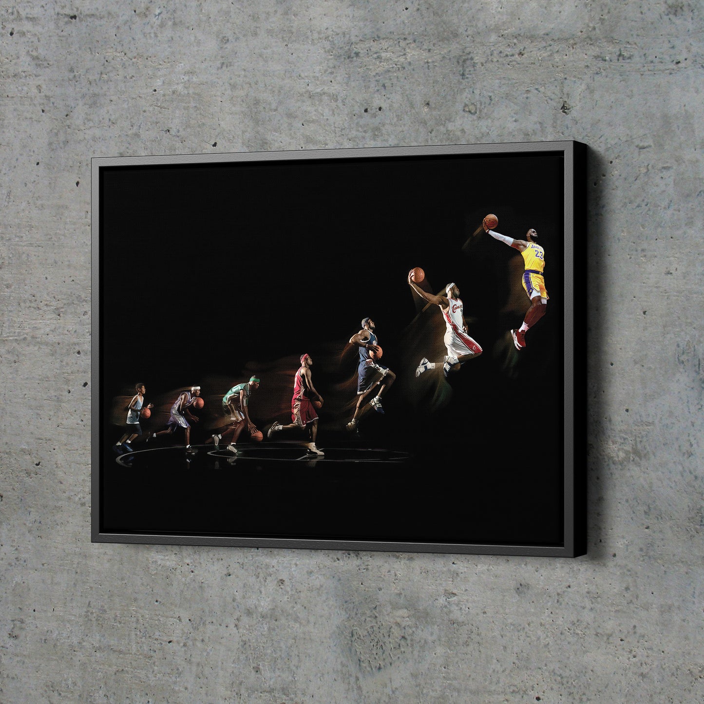 LeBron James Evolution Poster Los Angeles Lakers Basketball Hand Made Posters Canvas Print Kids Wall Art Man Cave Gift Home Decor