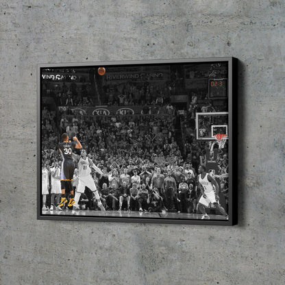 Stephen Curry Game Winner vs OKC Poster Golden State Warriors Basketball Hand Made Posters Canvas Print Wall Kids Art Man Cave Gift Home Decor