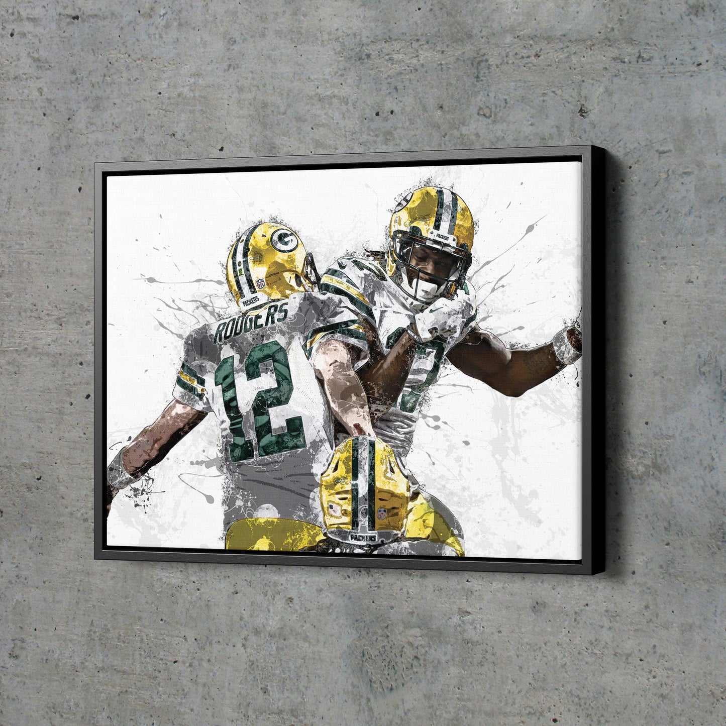 Aaron Rodgers Davante Adams Poster Green Bay Packers Football Painting Hand Made Posters Canvas Print Kids Wall Art Man Cave Gift Home Decor