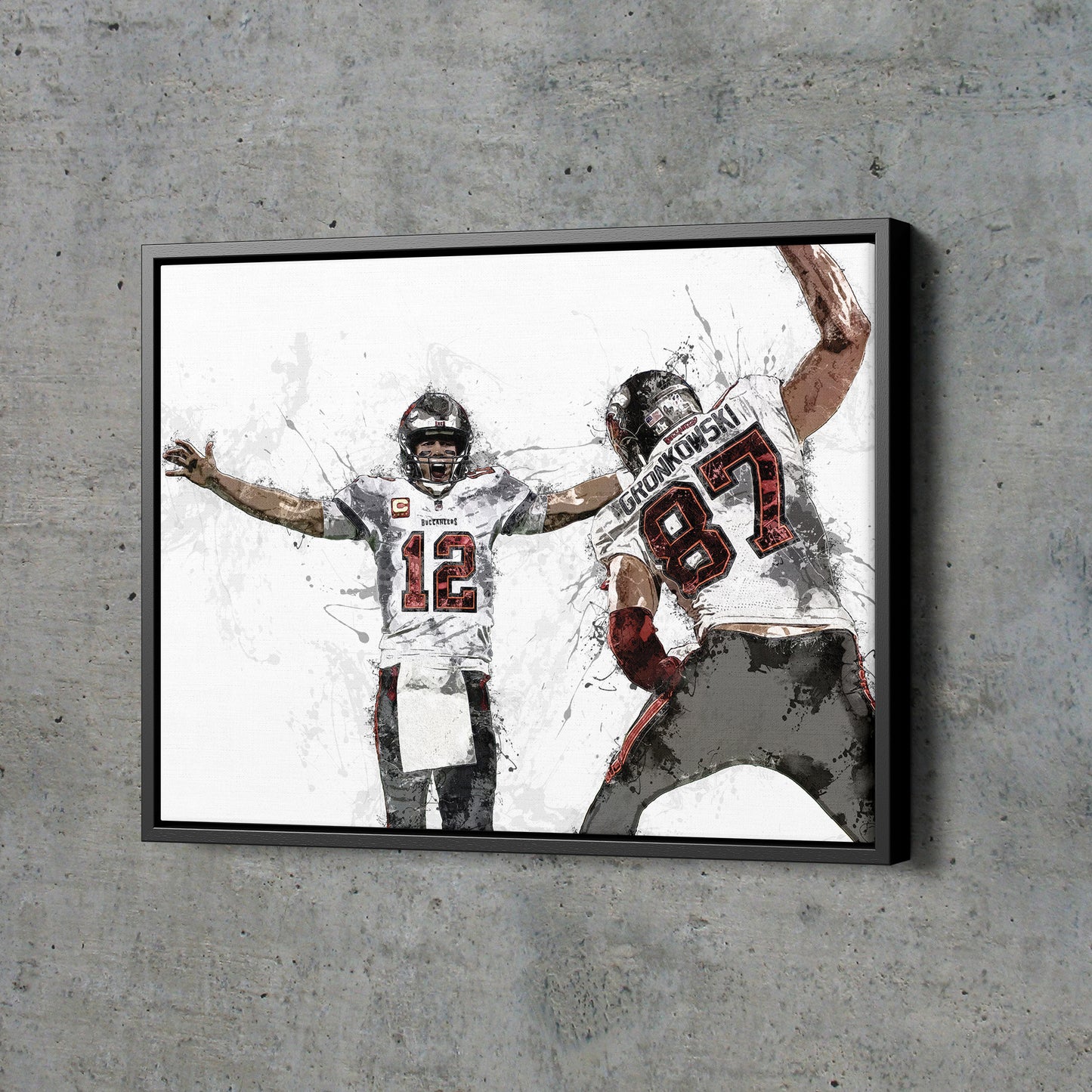 Tom Brady Rob Gronkowski Poster Tampa Bay Buccaneers Football Painting Hand Made Posters Canvas Print Wall Art Man Cave Gift Home Decor