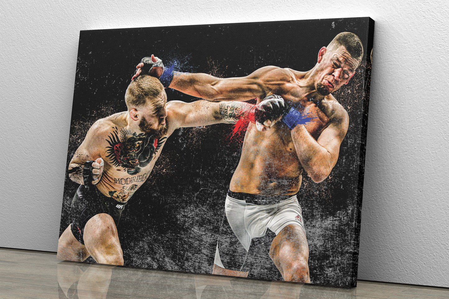 Conor McGregor vs Nate Diaz Poster Mixed Martial Arts Hand Made Posters Canvas Print Wall Art Home Man Cave Gift Decor