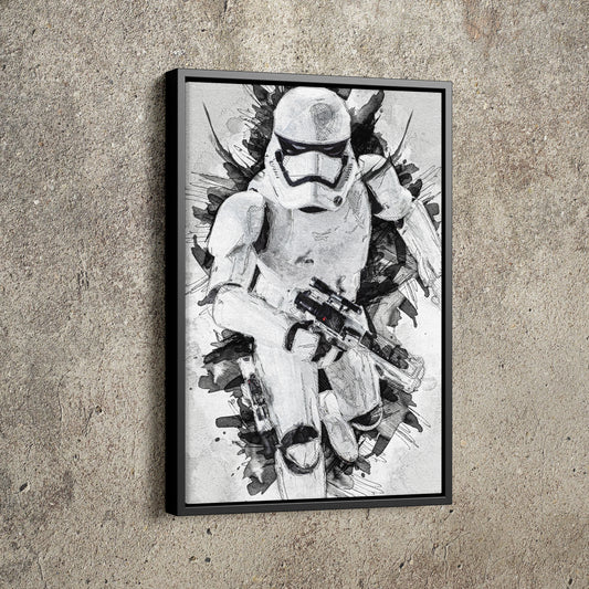 White Stormtrooper Poster Star Wars Painting Hand Made Posters Canvas Print Kids Wall Art Man Cave Gift Home Decor
