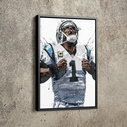 Cam Newton Poster Carolina Panthers Football Hand Made Posters Canvas Print Kids Wall Art Home Man Cave Gift Decor