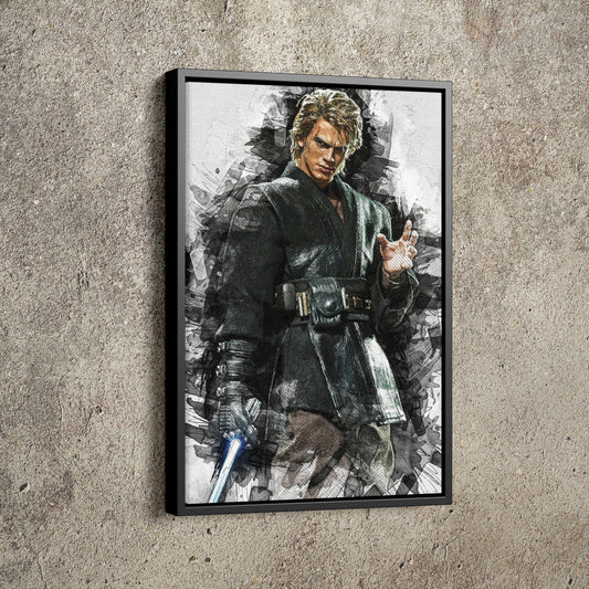 Anakin Skywalker Poster Star Wars Movie Painting Hand Made Posters Canvas Print Kids Wall Art Man Cave Gift Home Decor