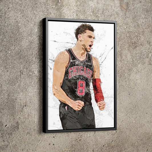 Zach Lavine Poster Chicago Bulls Basketball Painting Hand Made Posters Canvas Print Wall Kids Art Man Cave Gift Home Decor