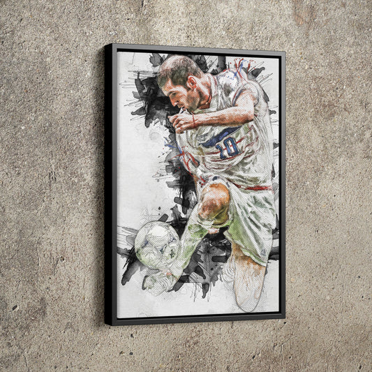 Zidane Poster Real Madrid Soccer Painting Hand Made Posters Canvas Print Kids Wall Art Man Cave Gift Home Decor