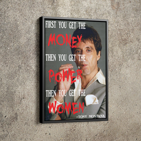 Scarface Poster Tony Montano Quote Hand Made Posters Canvas Print Wall Art Home Decor