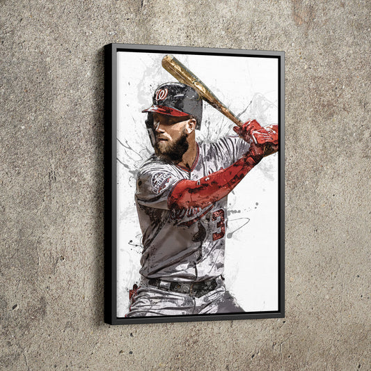 Bryce Harper Poster Philadelphia Phillies Baseball Painting Hand Made Posters Canvas Print Kids Wall Art Man Cave Gift Home Decor