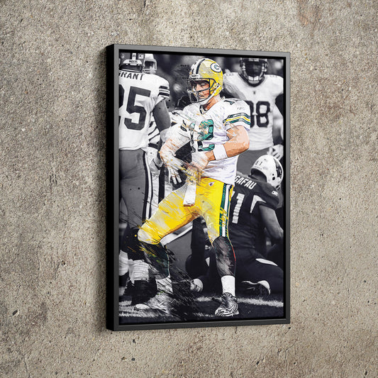 Aaron Rodgers Belt Celebration Poster Green Bay Packers Football Hand Made Posters Canvas Print Kids Wall Art Man Cave Gift Home Decor
