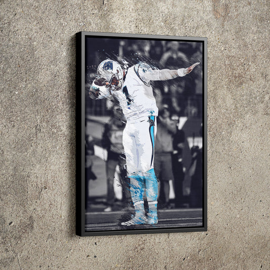 Cam Newton Dab Celebration Poster Carolina Panthers Football Hand Made Posters Canvas Print Kids Wall Art Man Cave Gift Home Decor