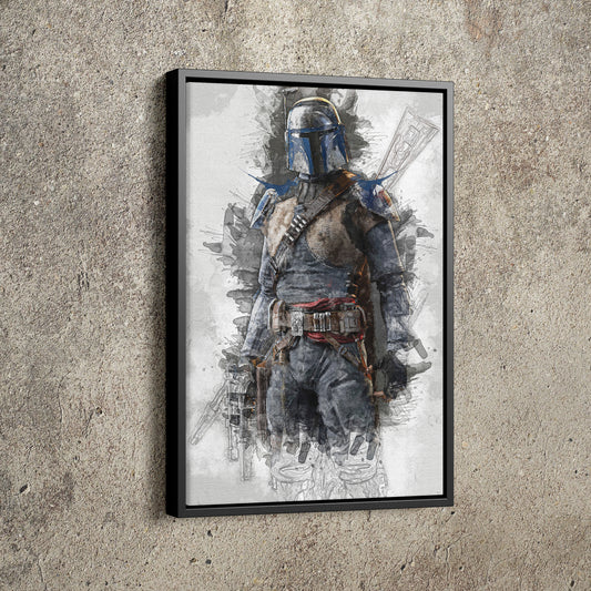Jango Fett Poster Star Wars Painting Hand Made Posters Canvas Print Kids Wall Art Man Cave Gift Home Decor