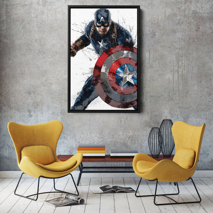 Captain America Poster Marvel Superhero Comics Painting Hand Made Posters Canvas Print Kids Wall Art Man Cave Gift Home Decor