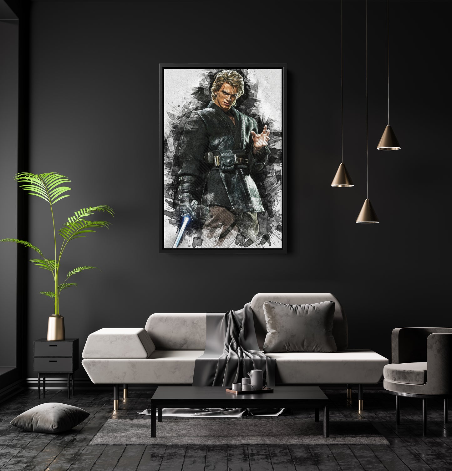 Anakin Skywalker Poster Star Wars Movie Painting Hand Made Posters Canvas Print Kids Wall Art Man Cave Gift Home Decor