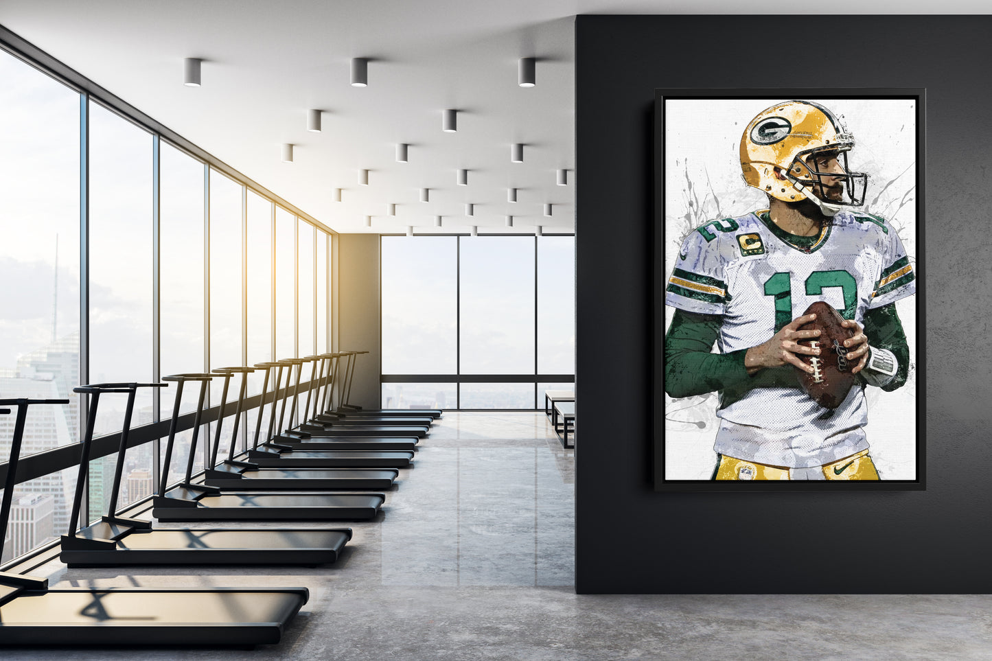 Aaron Rodgers Poster Green Bay Packers Football Painting Hand Made Posters Canvas Print Kids Wall Art Man Cave Gift Home Decor