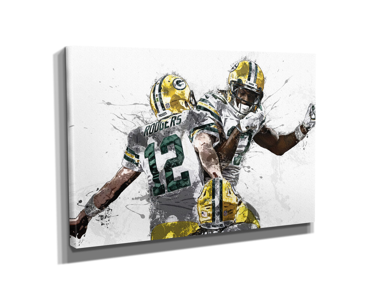 Aaron Rodgers Davante Adams Poster Green Bay Packers Football Painting Hand Made Posters Canvas Print Kids Wall Art Man Cave Gift Home Decor
