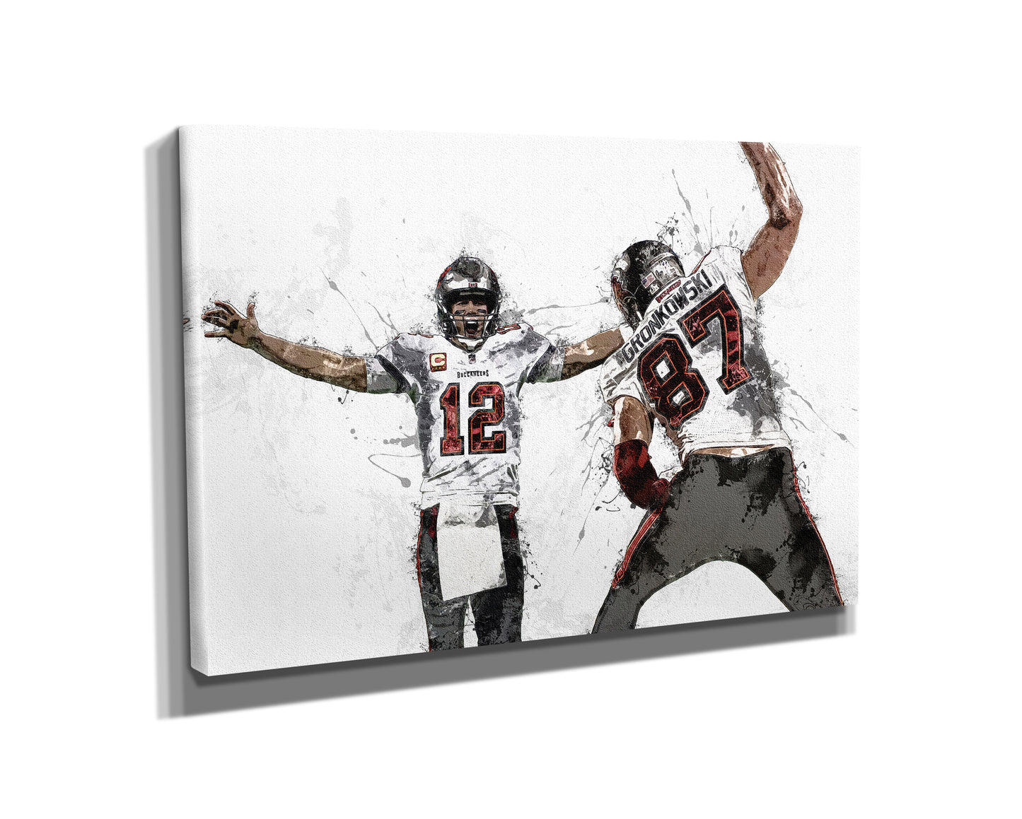Tom Brady Rob Gronkowski Poster Tampa Bay Buccaneers Football Painting Hand Made Posters Canvas Print Wall Art Man Cave Gift Home Decor