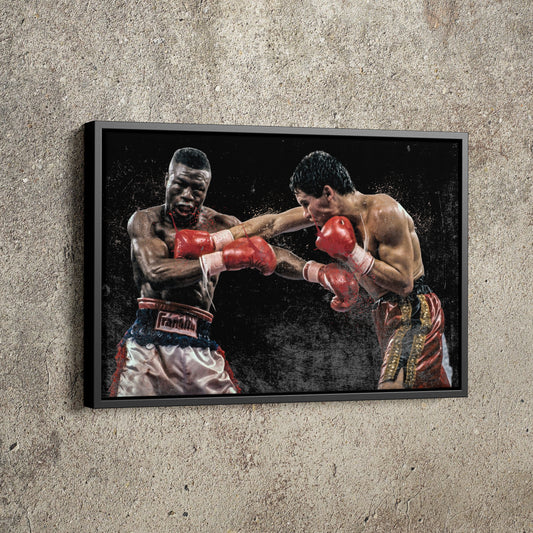 Julio Cesar Chavez vs Meldrick Taylor Poster Boxing Painting Hand Made Posters Canvas Print Wall Art Home Man Cave Gift Decor