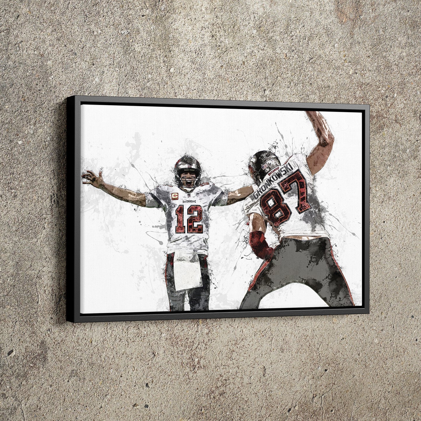 Tom Brady Rob Gronkowski Poster Tampa Bay Buccaneers Football Painting Hand Made Posters Canvas Print Wall Art Man Cave Gift Home Decor