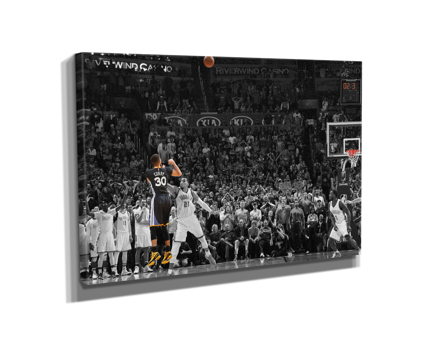 Stephen Curry Game Winner vs OKC Poster Golden State Warriors Basketball Hand Made Posters Canvas Print Wall Kids Art Man Cave Gift Home Decor