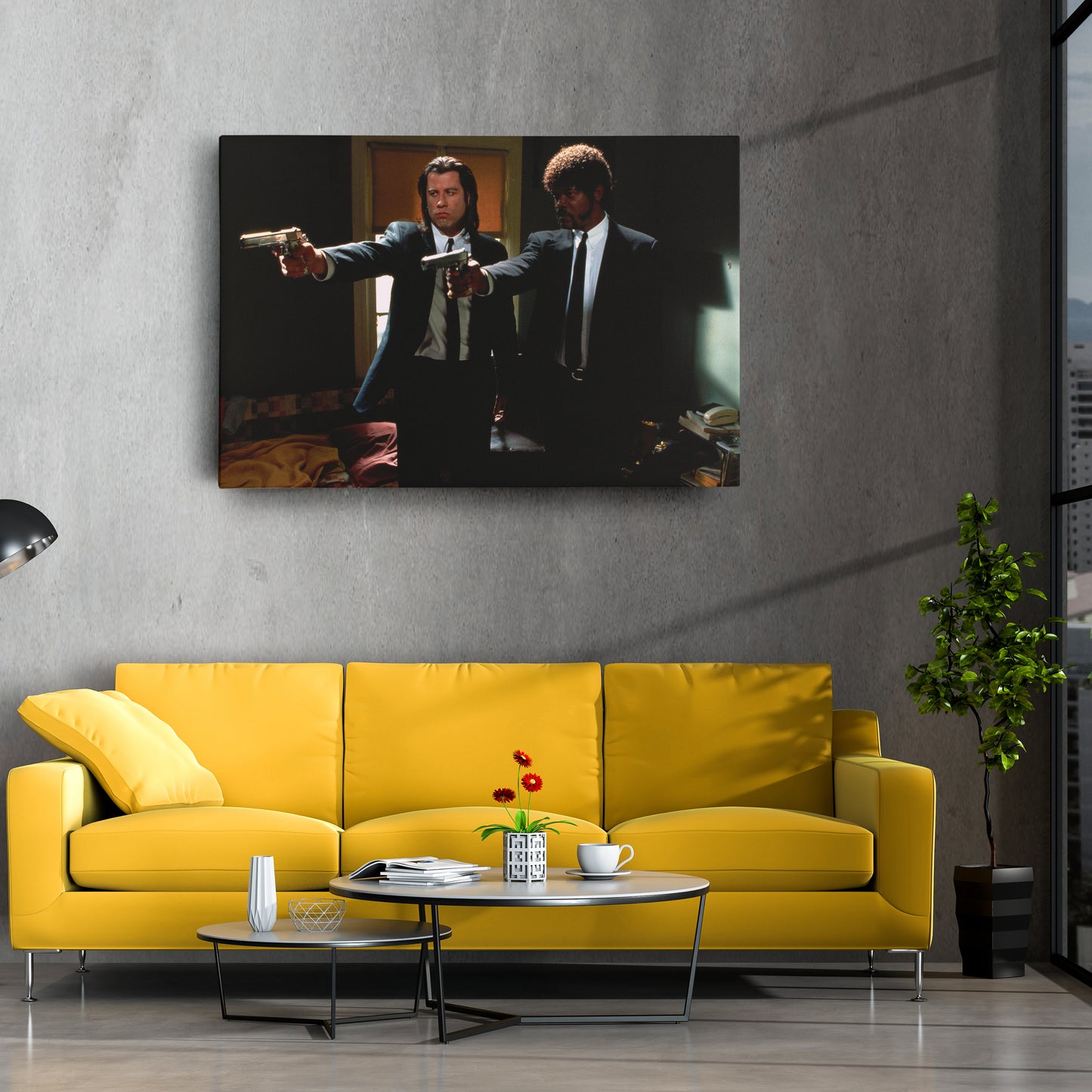 Pulp Fiction Canvas – Vincent & Jules Gangsta Movie Wall Art for Home Decor
