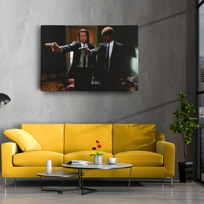 Pulp Fiction Canvas – Vincent & Jules Gangsta Movie Wall Art for Home Decor