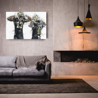 Michael Thomas & Alvin Kamara Canvas Art – New Orleans Saints Wall Decor