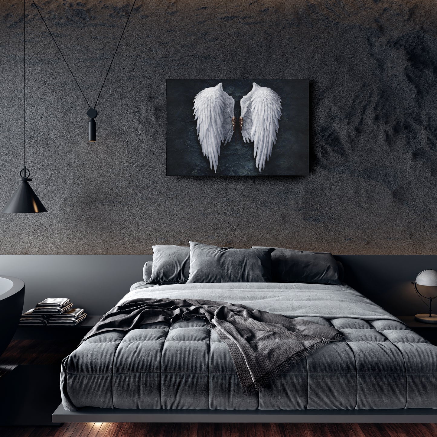 Banksy Angel Wings Canvas Wall Art Decor - Urban Street Art Poster
