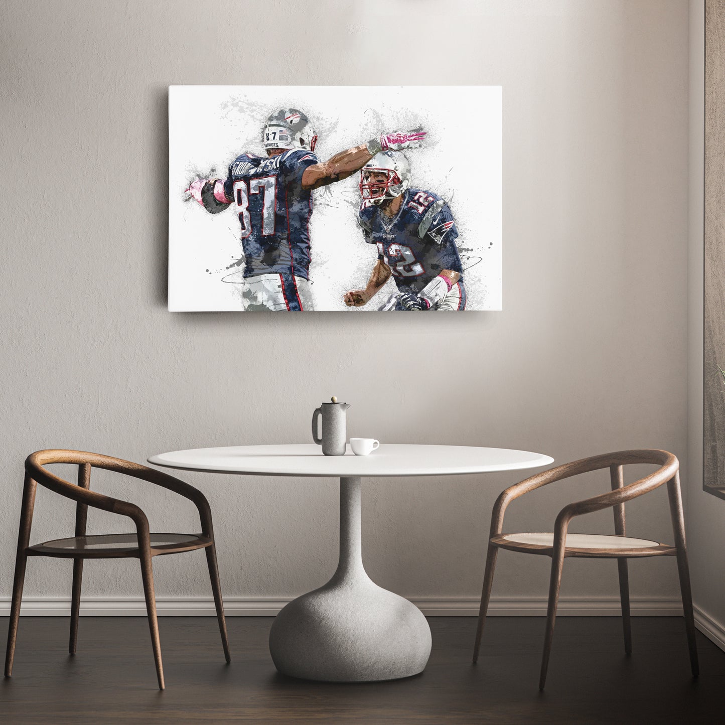 Tom Brady & Rob Gronkowski Canvas Art – New England Patriots Wall Decor