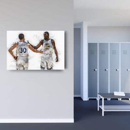 Stephen Curry & Kevin Durant Canvas Art – Golden State Warriors Wall Decor