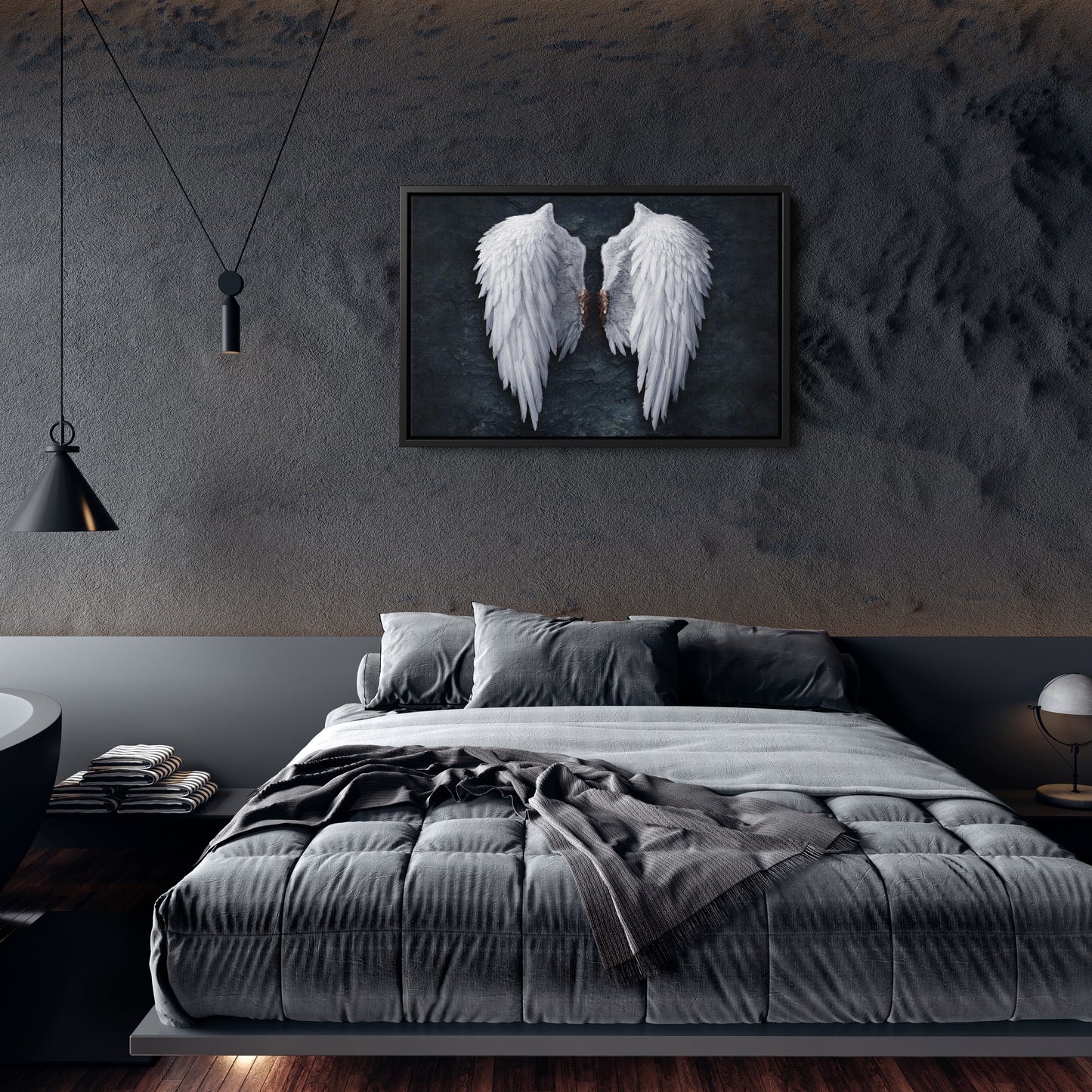 Banksy Angel Wings Canvas Wall Art Decor - Urban Street Art Poster