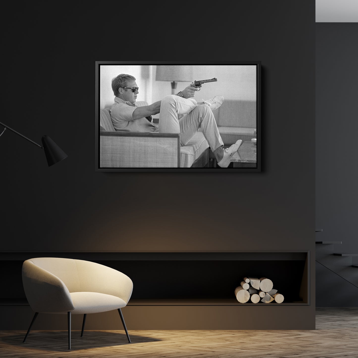 Steve McQueen's Revolver Canvas Art - Classic Movie Wall Decor Print