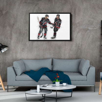 Sebastian Aho & Andrei Svechnikov Canvas Art – Carolina Hurricanes Wall Decor