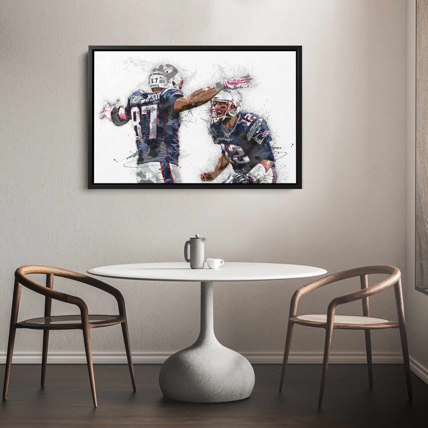 Tom Brady & Rob Gronkowski Canvas Art – New England Patriots Wall Decor