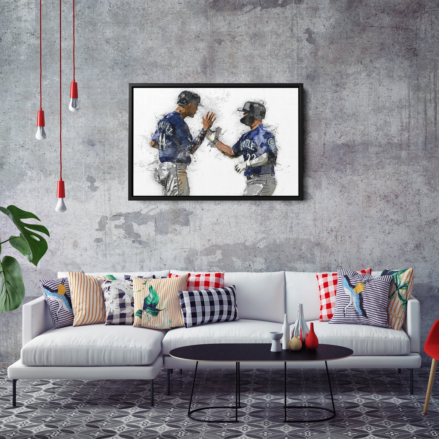 Julio Rodriguez & Ty France Canvas Art – Seattle Mariners Wall Decor