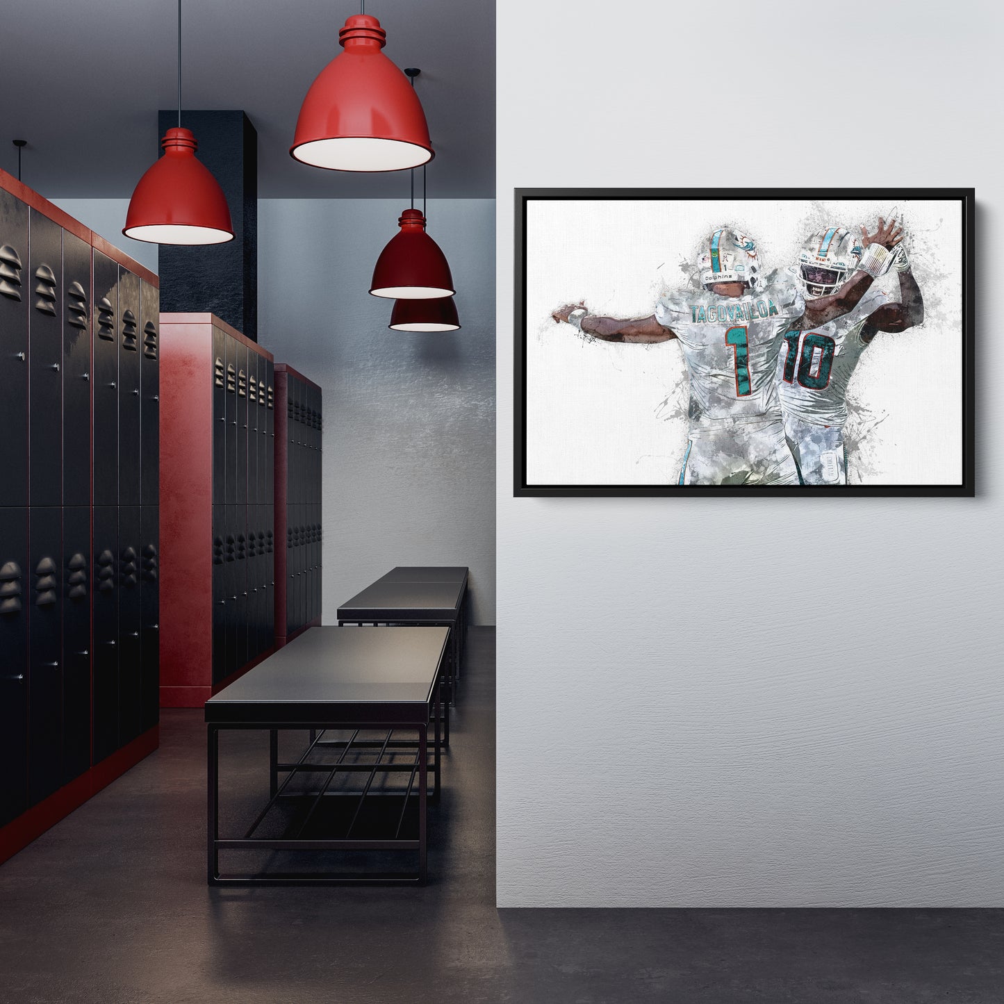 Tua Tagovailoa & Tyreek Hill Canvas Art – Miami Dolphins Wall Decor