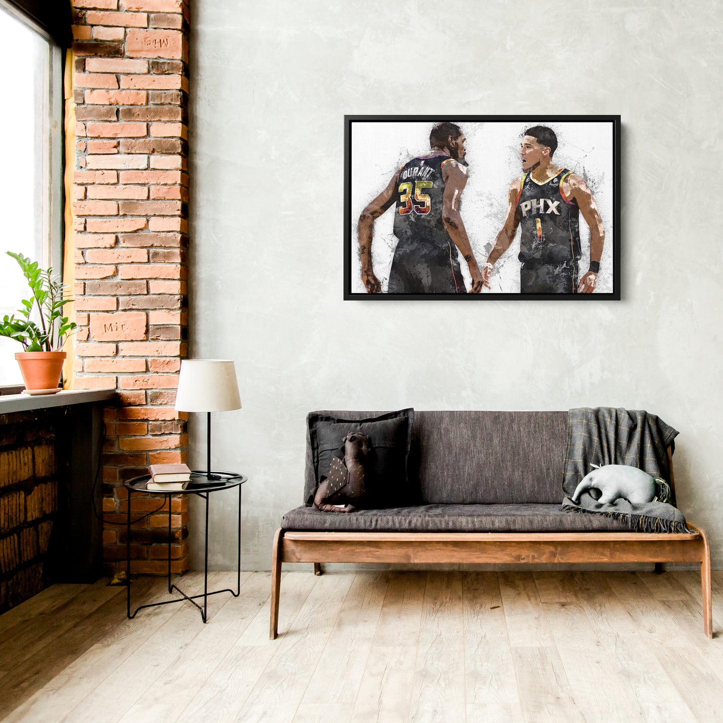 Kevin Durant & Devin Booker Canvas Art – Phoenix Suns Wall Decor